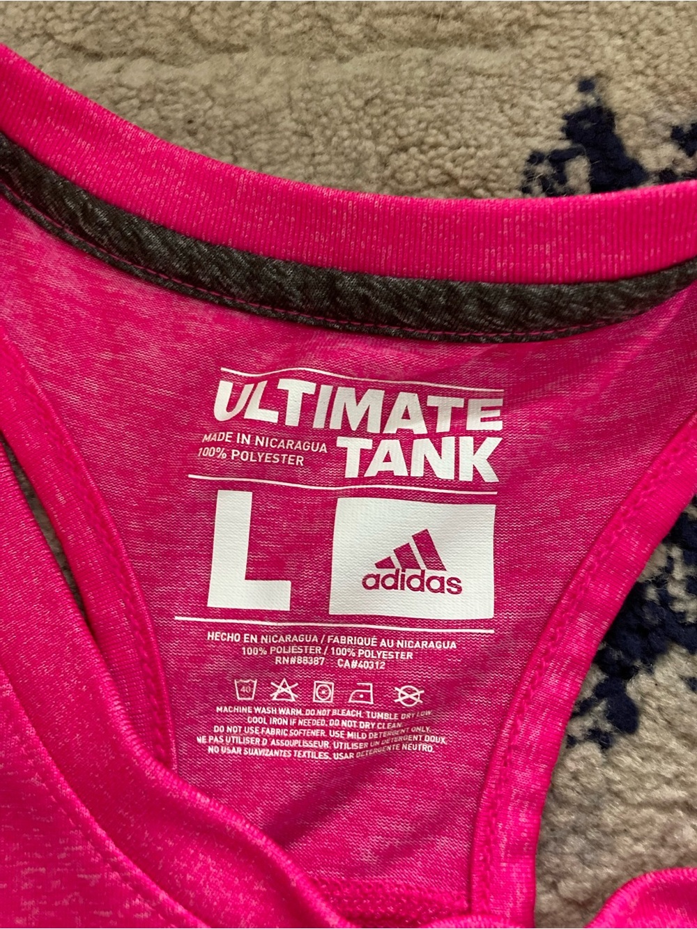 Adidas Bright Hot Pink Racerback Performance Tank - Picture 5 of 5